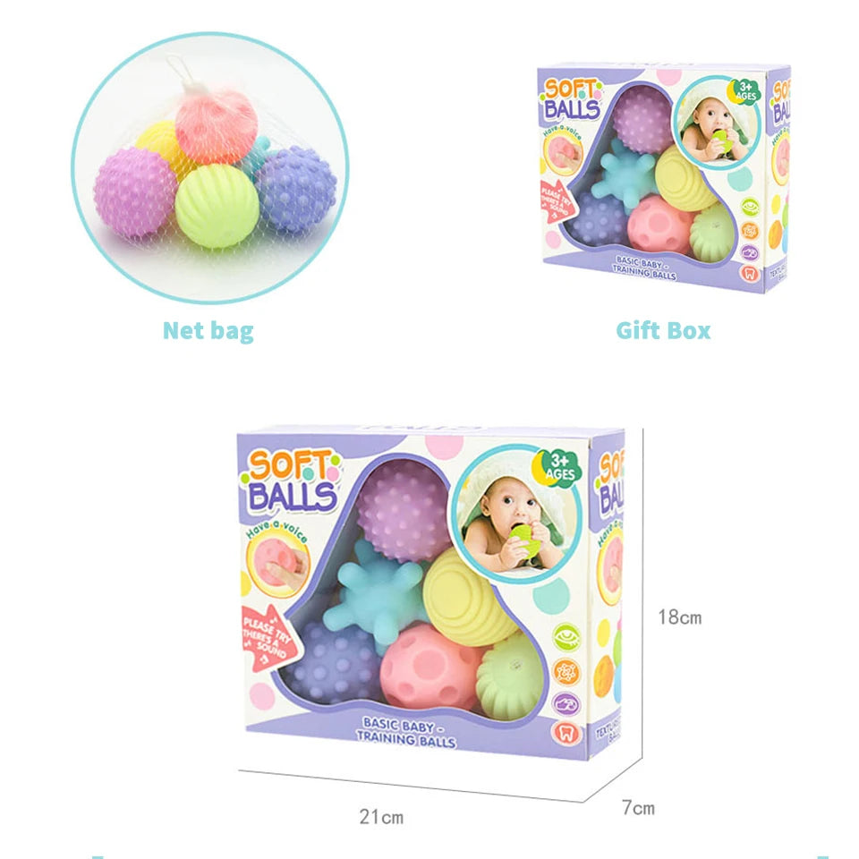 Baby Toys Hands Touch Ball Sensory Toy Infant rattle Massage Kawaii Soft Ball Tactile Developing For Babies игрушки для детей
