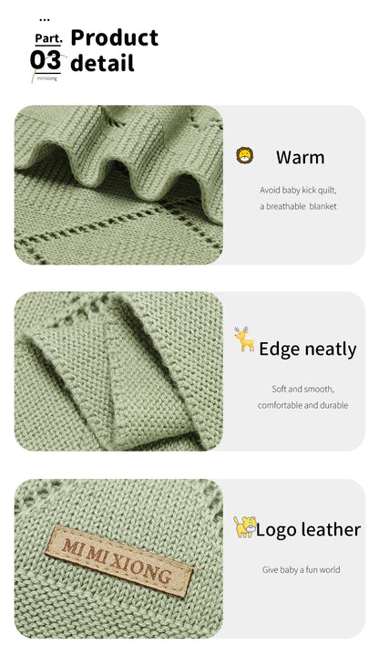 Baby Blankets Super Soft Newborn Cotton Knit Month Stroller Nursery Swaddle Wrap Quilts 90*70cm Infant Boy Girl Sleeping Covers