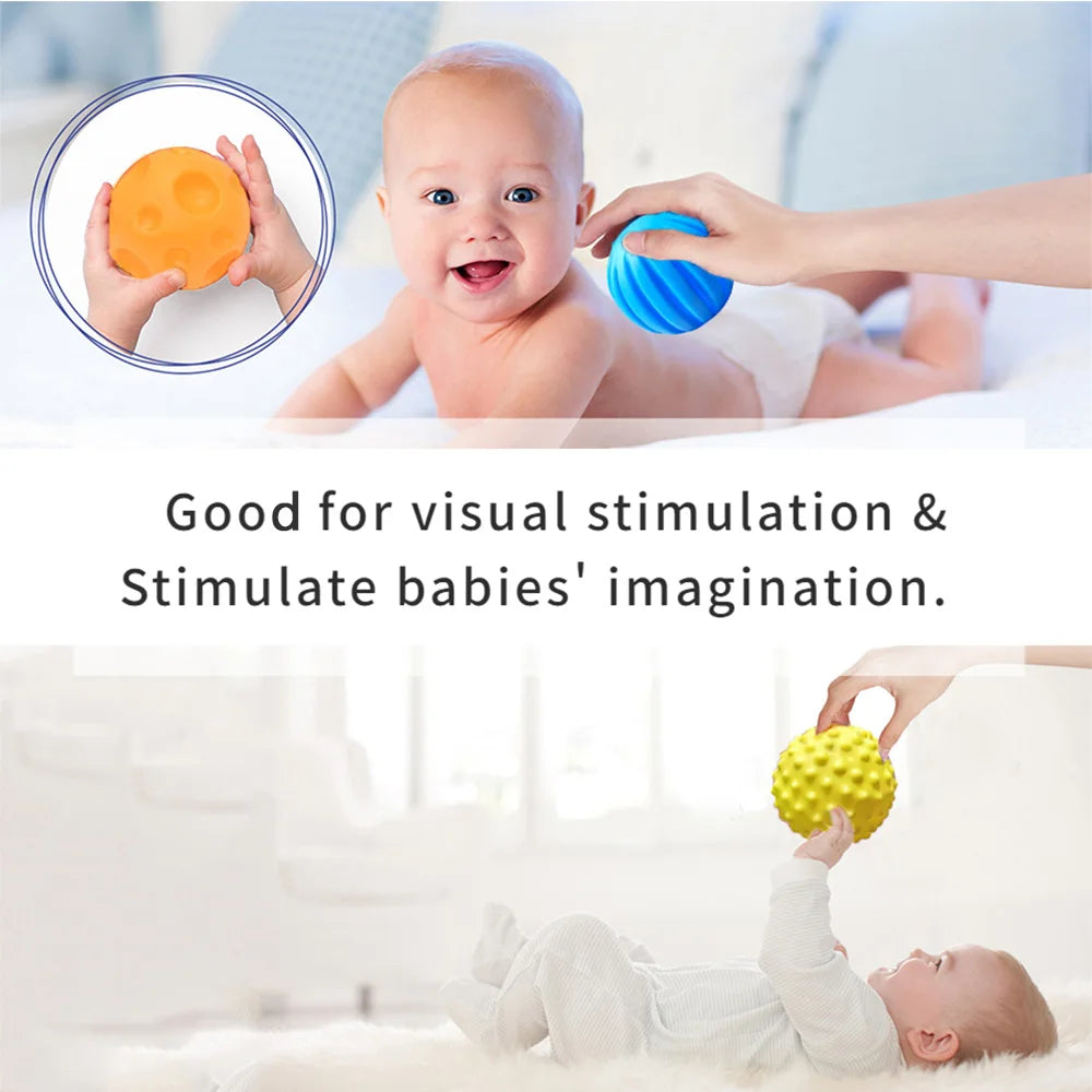 6PCS Textured Balls for Baby Sensory Play 6-12 Months, Activity Multi Soft Ball, Montessori Shower Toys for Toddlers 1-3 Years by Baby Paradise