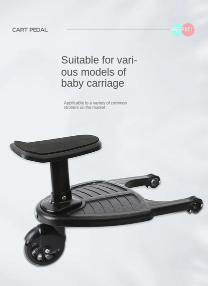 Universal Strollers Step Board Adapter with Seat Second Child Jogger Twins Scooter Baby Pram Hitchhiker Bumper
