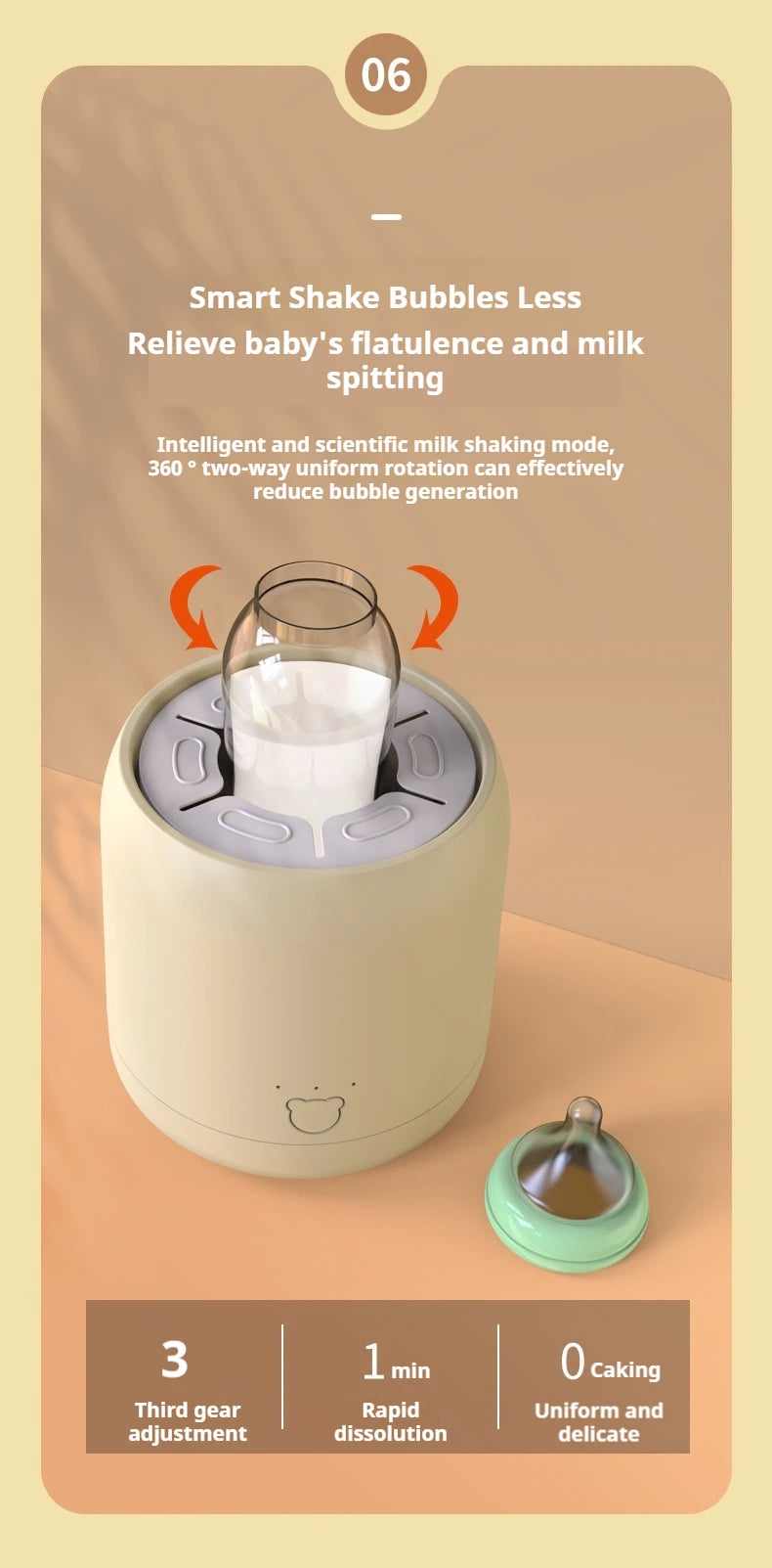 Electric Milk Bottle Shaker, USB Smart Intelligent Milk Powder Mixer, Lithium battery, Baby Formula Maker, Divine Device