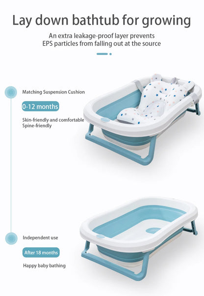 Baby Bath Support Pad Foldable Floating Seat Adjustable Newborn Bathing Cushion Infant Safety Net Hammock