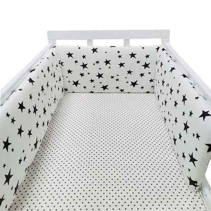 Nordic Stars Baby Bed Thicken Bumpers Zipper Design One-piece Crib Around Cushion Cot Protector Pillows 200*30 CM