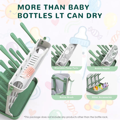 Baby Bottle Drying Rack, Baby Bottle Rack - Space saving vertical drying rack for cleaning bottles and pump components