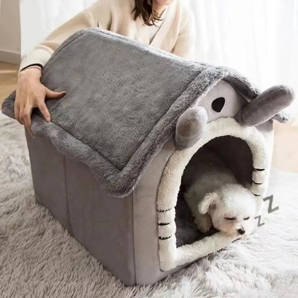 All Season Dog House Style Bed - Removable Washable Pet Bed for Small Dogs Teddy Winter Warm Cat Dog House by Baby Paradise