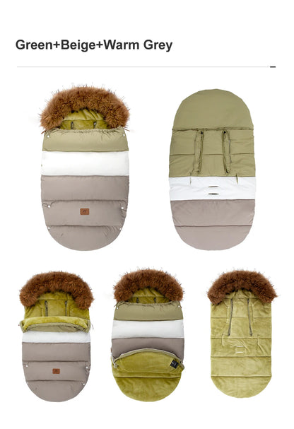 Winter Baby Stroller Footmuff 0-36 Months Windproof Warm Envelope For Universal Pram Outside Travel Baby Stroller Accessories