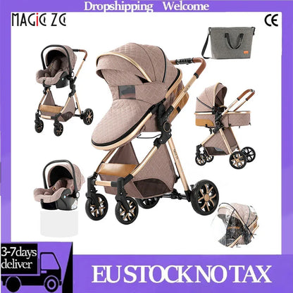 Baby Stroller 3 in 1 Newborn Baby Carriage Lightweight Newbaby Car Travel Pram For Newborn Baby High Landscape Stroller Baby