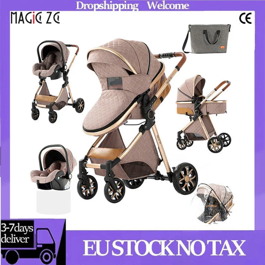 Baby Stroller 3 in 1 Newborn Baby Carriage Lightweight Newbaby Car Travel Pram For Newborn Baby High Landscape Stroller Baby