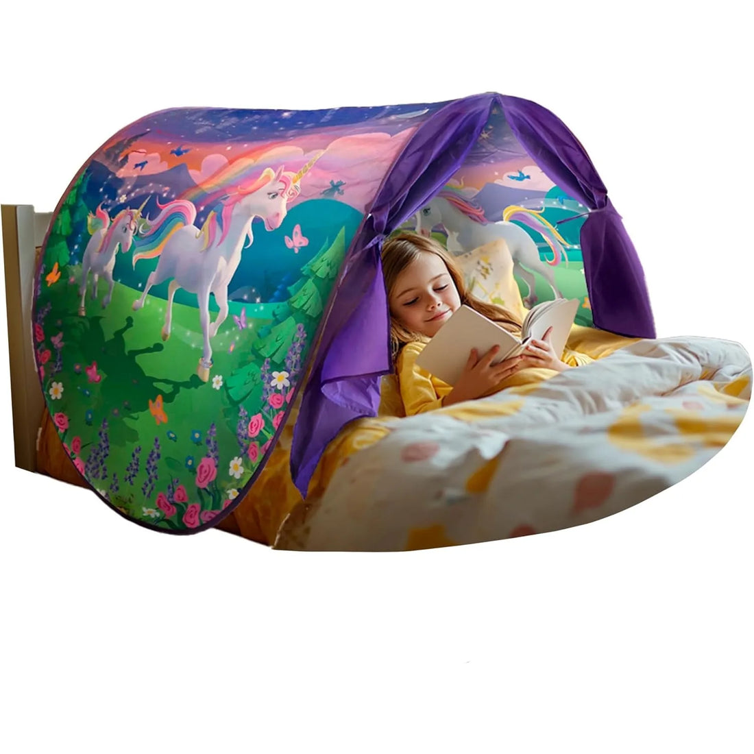 Dream Tent with light show for Kids Bed with Storage Pocket Foldable Kids Tent on Bed Mosquito Net Tent by Baby Paradise