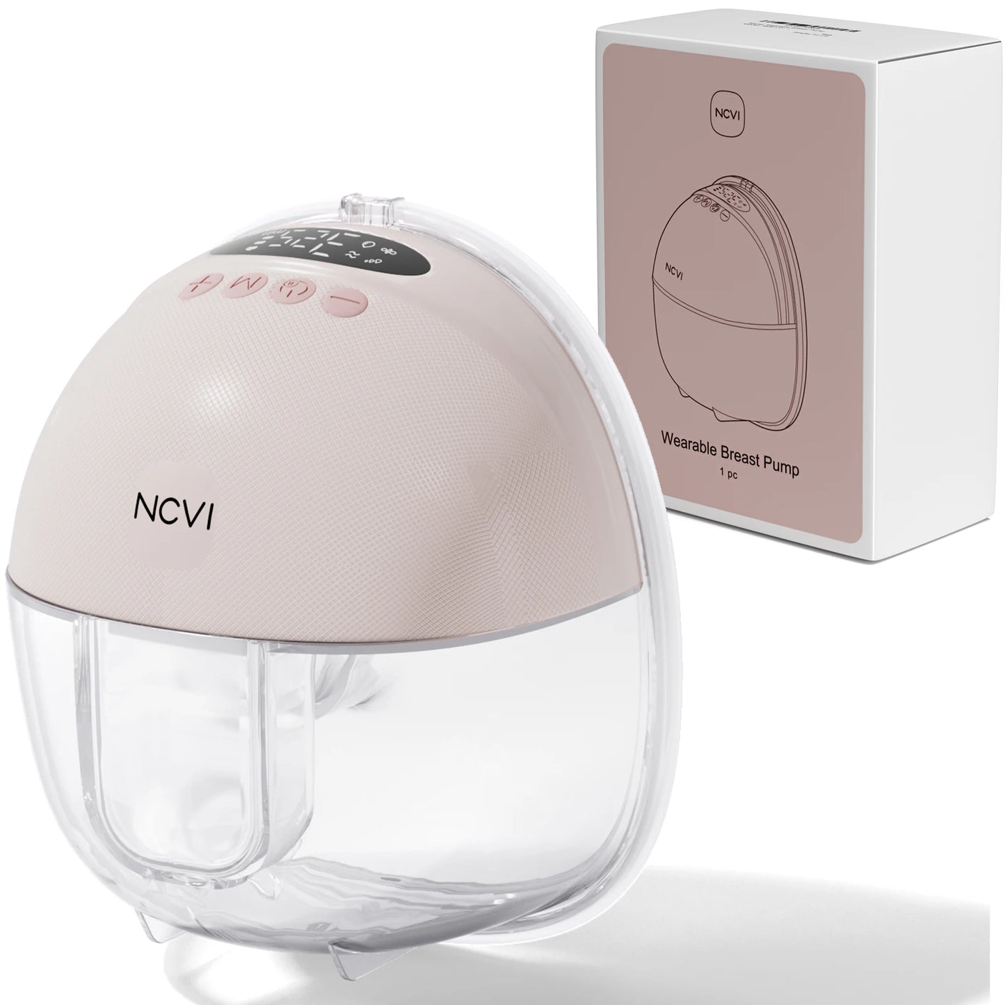 NCVI Electric Breast Pump,Wearable for Breastfeeding,Hands-Free, 4 Modes 9 Levels, 3 Flange Sizes(19/21/24mm), Smart Display