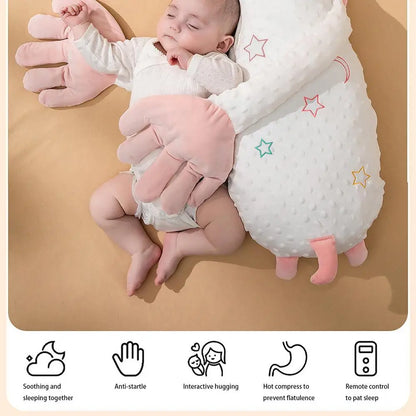 Baby Soothing Palm Automatic Palm Patting Stuffed Animal Sleep Soothers Adjustable Speed Remote Control Sleeping Buddy for Baby