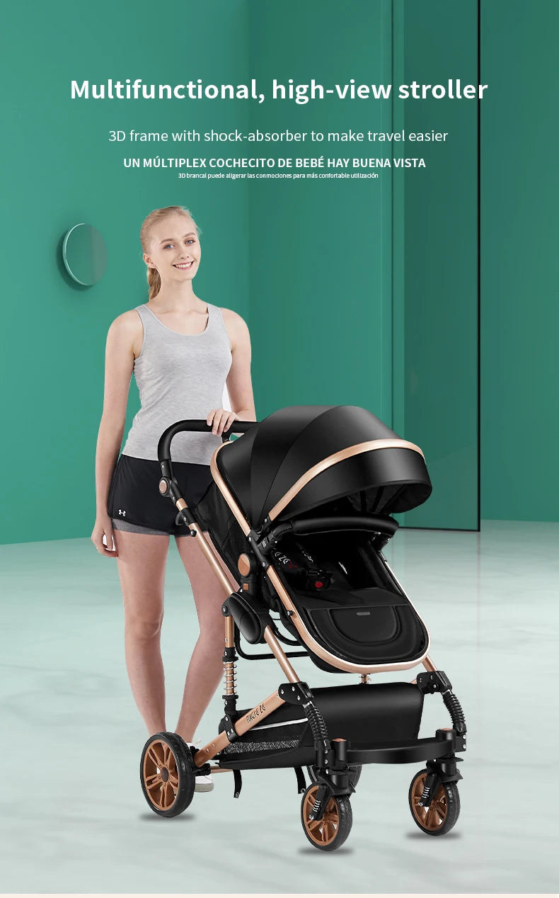 Your All-in-One Travel Solution: 3-in-1 Lightweight Stroller & Pram for All Terrains, Suitable from Birth with Easy Compact Fold by Baby Paradise