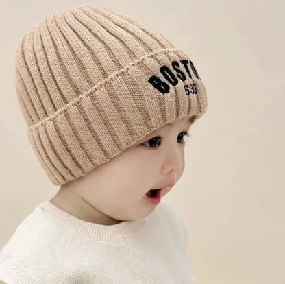 Winter Baby Hat Fashion Letter Pattern Knit Beanie Warm Cap