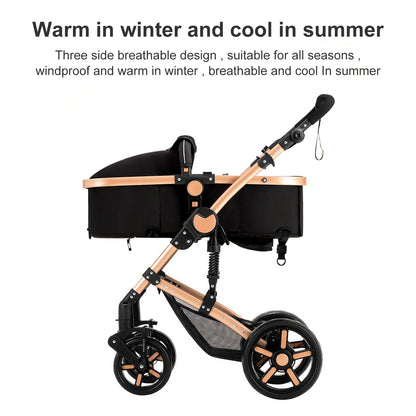 Baby Stroller 3 in 1 Newborn Baby Carriage Lightweight Newbaby Car Travel Pram For Newborn Baby High Landscape Stroller Baby