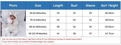 Newborn Baby Boy Girl Kids Bear Hooded Romper Jumpsuit Bodysuit Clothes Outfits Long Sleeve Playsuit Toddler One Piece Outfit