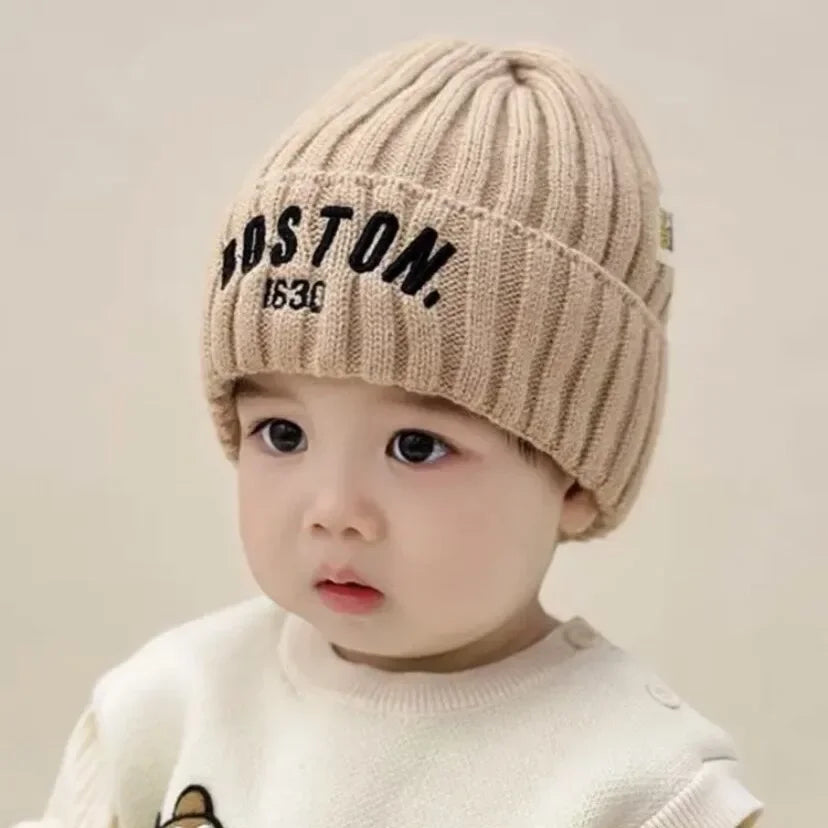 Winter Baby Hat Fashion Letter Pattern Knit Beanie Warm
