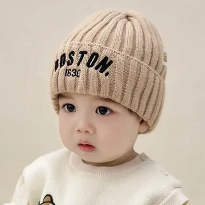 Winter Baby Hat Fashion Letter Pattern Knit Beanie Warm