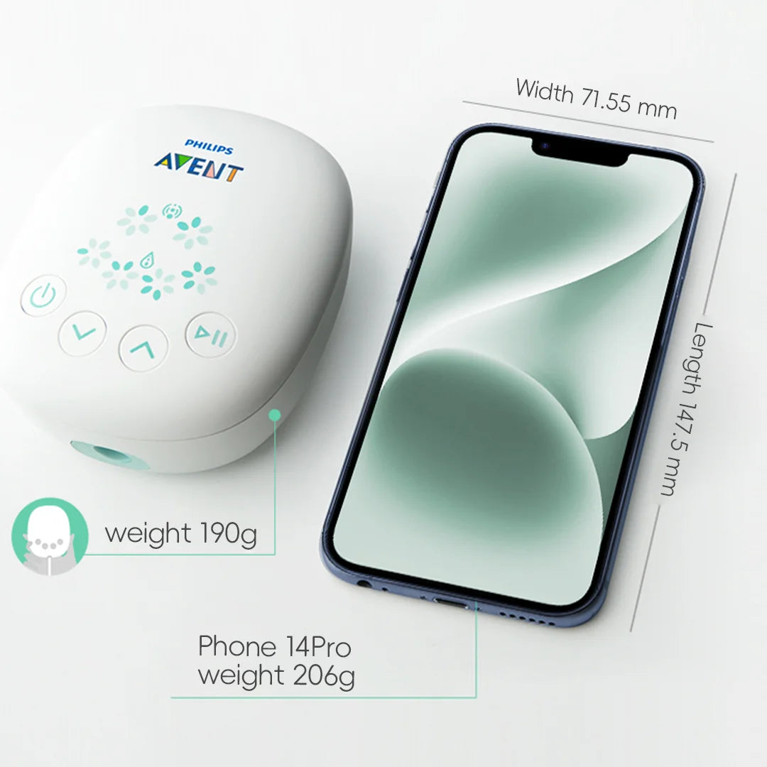 PHILIPS AVENT Portable Single Electric Breast Pump with Smart Massage & Petal Stimulation – Mimics Baby’s Natural Sucking by Baby Paradise