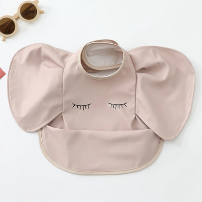 Soft PU Baby Infant Bibs With Pocket Dining Bib Waterproof