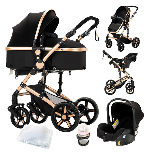 3 in 1 Baby Stroller Prams Lightweight Stroller Compact Foldable Stroller Newborn Stroller Travel System Pushchair Baby Buggy