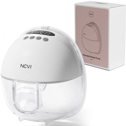 NCVI Electric Breast Pump,Wearable for Breastfeeding,Hands-Free, 4 Modes 9 Levels, 3 Flange Sizes(19/21/24mm), Smart Display