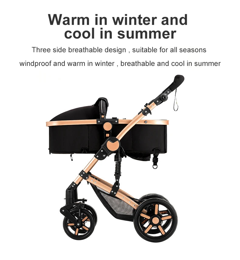 3 in 1 Baby Stroller Prams Lightweight Stroller Compact Foldable Stroller Newborn Stroller Travel System Pushchair Baby Buggy