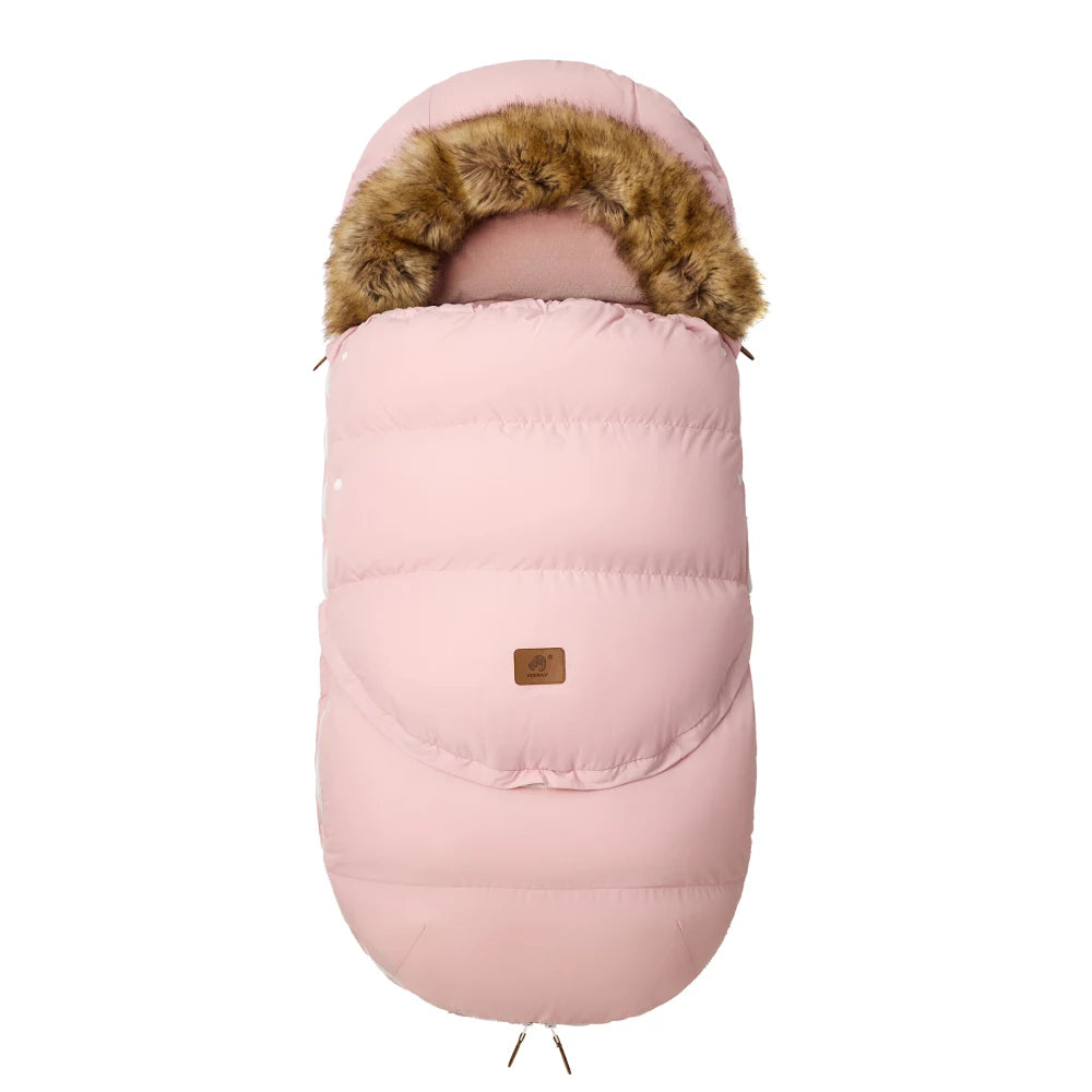 Winter Windproof Fur Collar Removable 2 Styles Footmuff 0-36 Months For Cart  Newborn