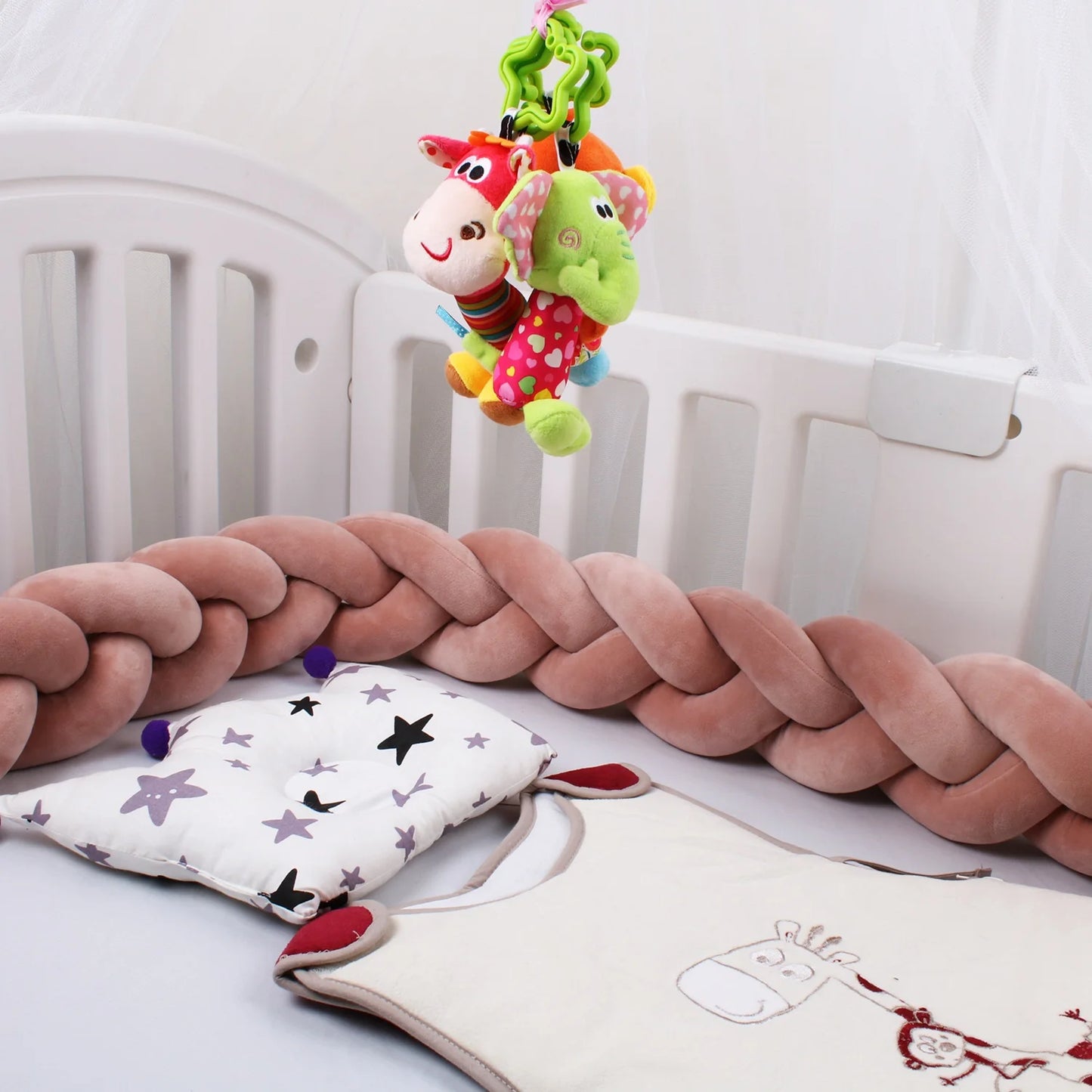 1-4 M Baby Bed Protector Infant Cradle Pillow Cushion Braid Knot Bumper Crib Bumper Room Decor Tresse Tour De Lit Bebe