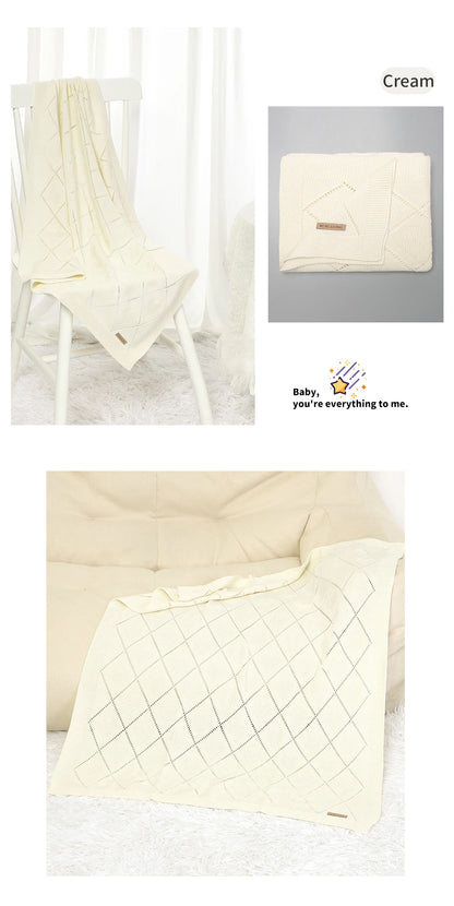 Baby Blankets Knitted Breathable Newborn Boy Girl Cotton Stroller Bedding Sleeping Covers 90*70cm Toddler Throw Receiving Quilts