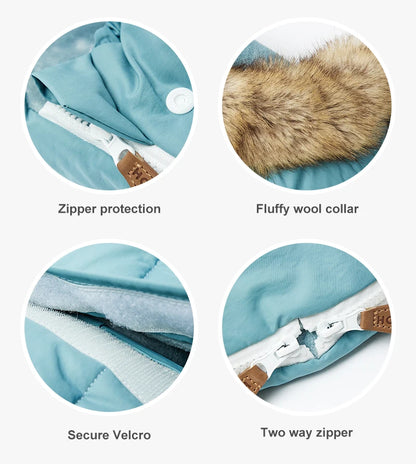 Winter Windproof Fur Collar Removable 2 Styles Footmuff 0-36 Months For Cart  Newborn