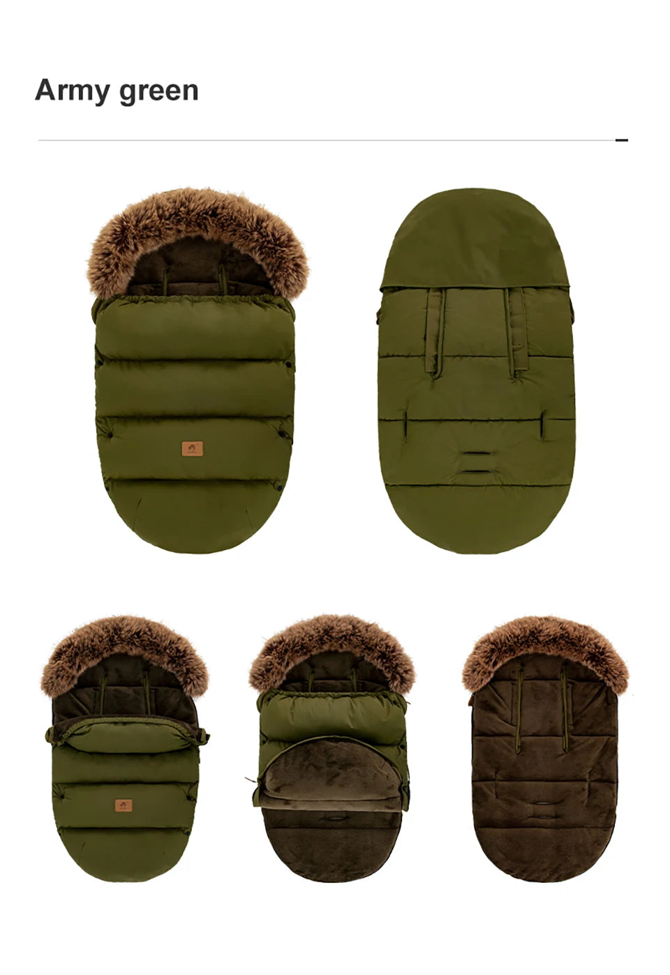 Stroller Footmuff Outdoor Winter Baby Warm In Pram Removable Thicker Windproof Fur Collar Baby Envelope Stroller Accessories