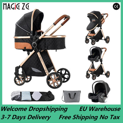3-in-1 Baby Stroller Baby High Landscape Lightweight