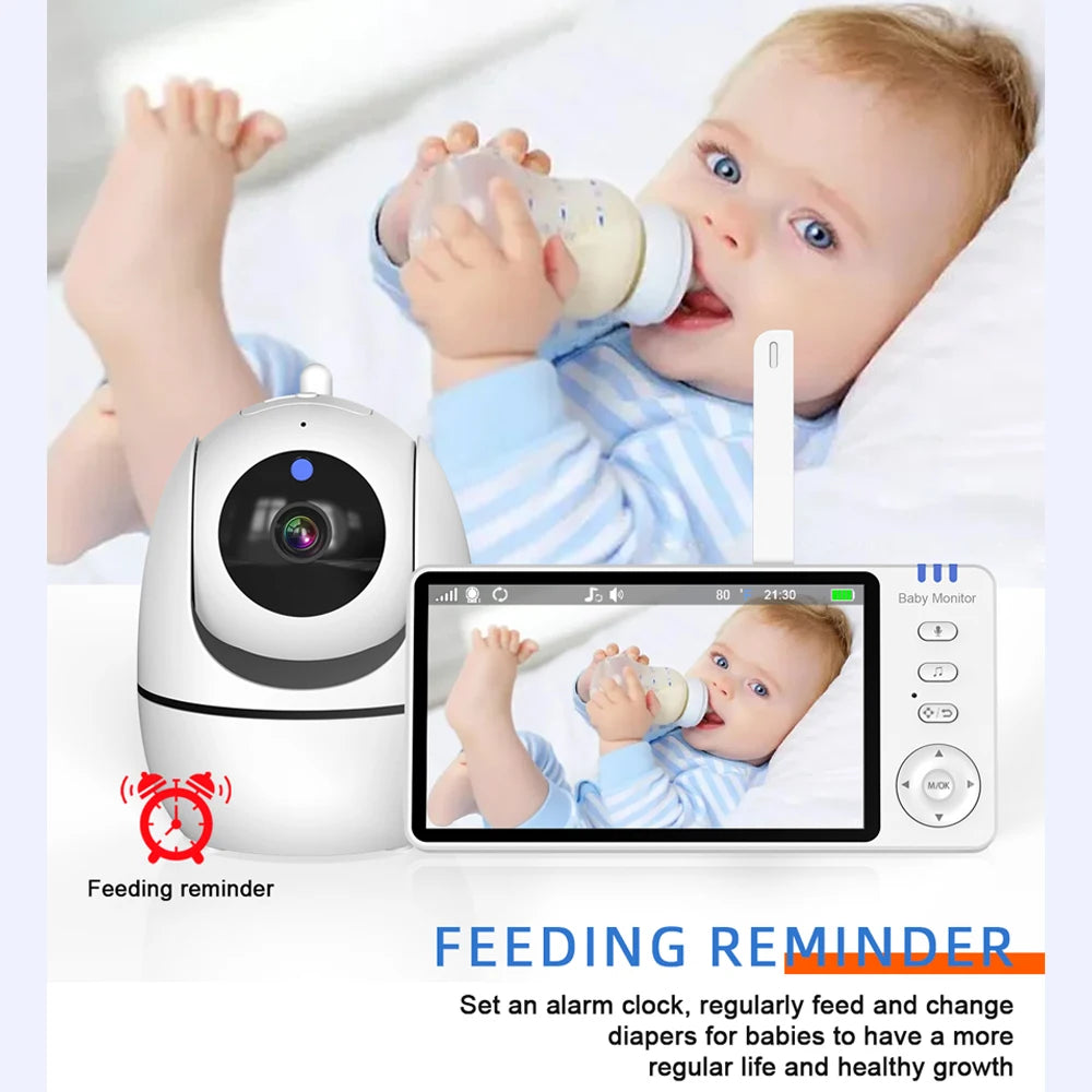 5.0 Inch Video Baby Monitor With Pan Tilt Camera Wireless Two Way Audio Night Vision Security Babysitter VOX Wake Up USB Charge by Baby Paradise