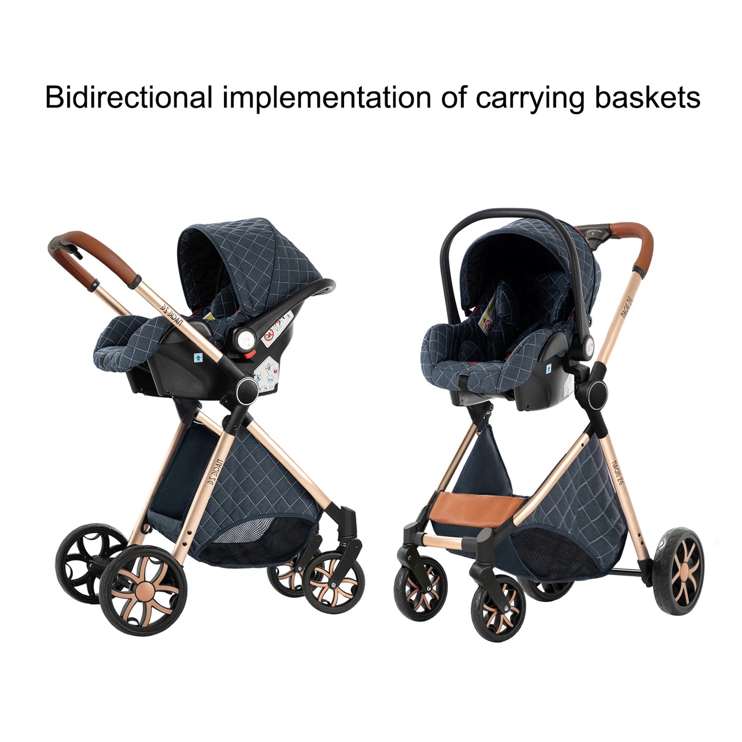 Your All-in-One Travel Solution: 3-in-1 Lightweight Stroller & Pram for All Terrains, Suitable from Birth with Easy Compact Fold