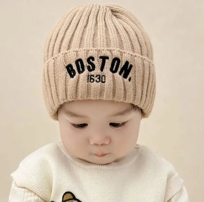 Winter Baby Hat Fashion Letter Pattern Knit Beanie Warm Cap