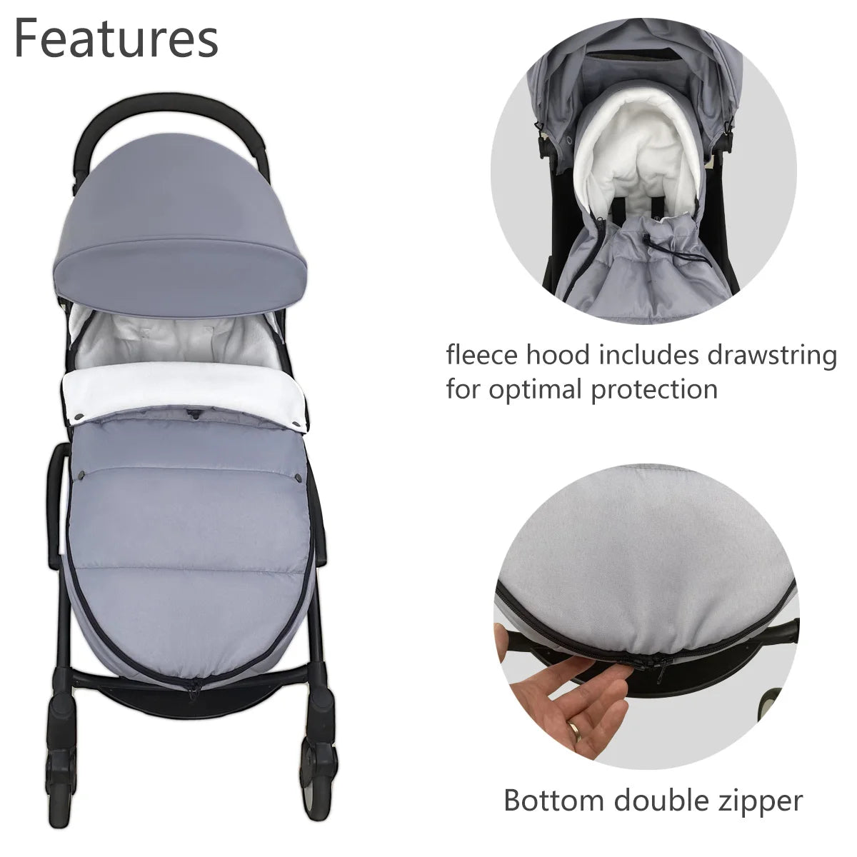 Universal Pushchairs Footmuff Compatible with Babyzen YOYO, YOYO2 Warm Waterproof Sock Baby Stroller Accessories