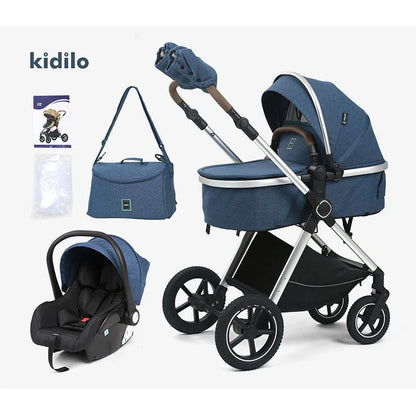 Three-in-One High-View Child Stroller with Car Seat.