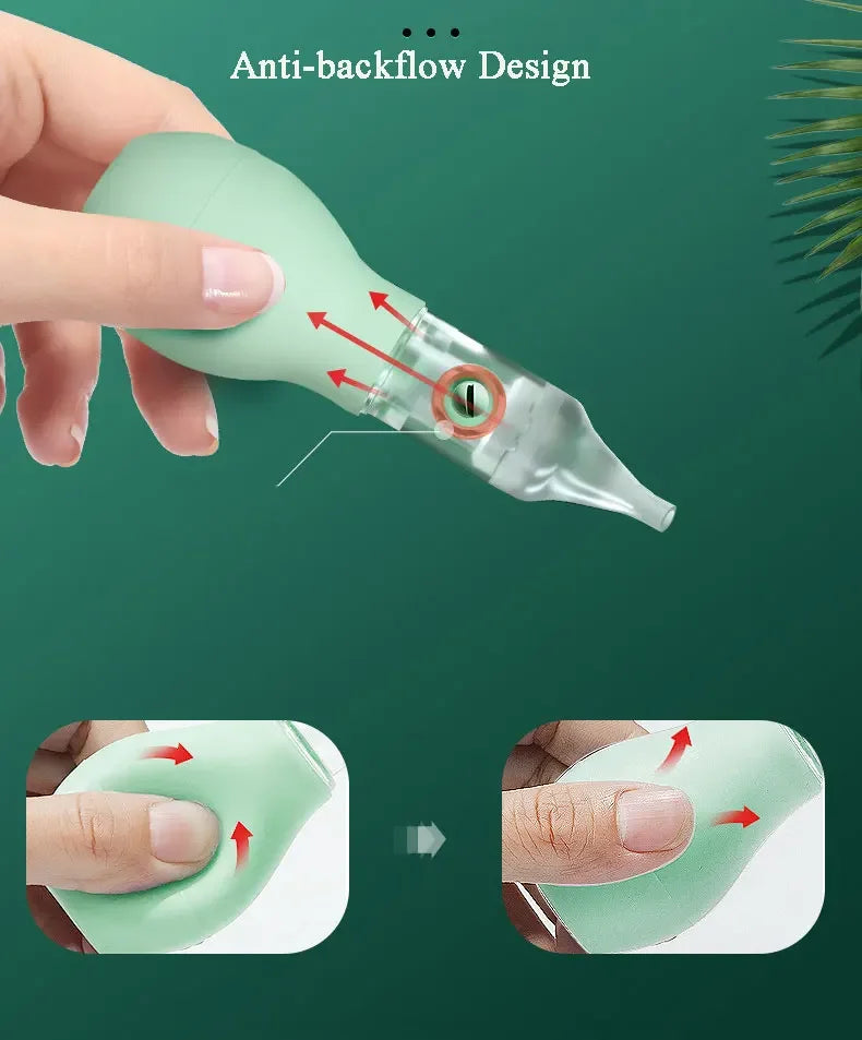 Soft Nasal Aspirator for Baby Anti-back Flow Nose Sucker New Born Vacuum Nose Cleaner Silicone Baby Safety Care Diagnostic-tool