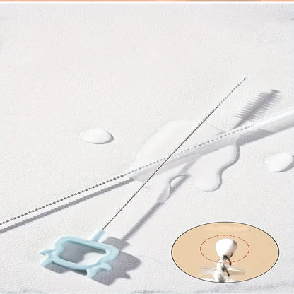 Portable 6 in 1 Baby Bottle Cleaner Set with Drying Rack, 2 Silicone Baby Bottle Brushes,Straw Brush, Nipple Brush & Storage Box