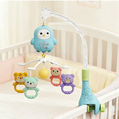 360° Musical Baby Crib Mobile Rotating Night Light Bed Bell Toy Four Speed Timming Hanging Infant Newborn Rattle Bedside Gift
