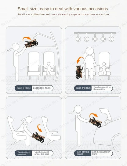 2025 New 3-in-1 Twin Baby Stroller with Car Seat Portable 