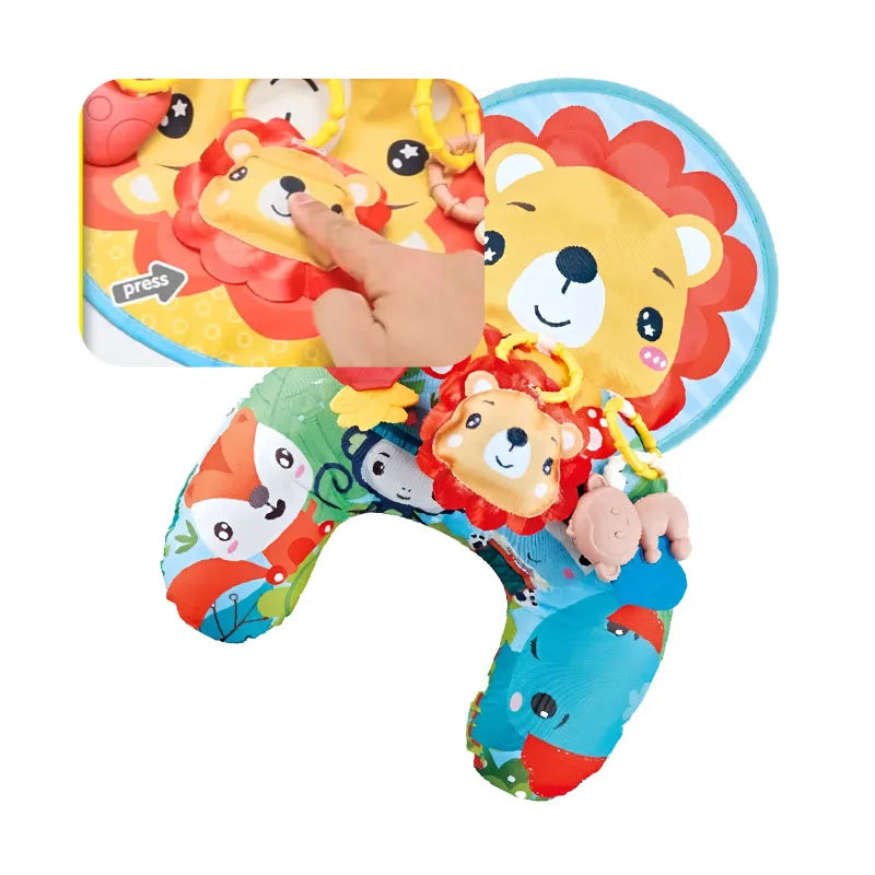 Montessori High Contrast Sensory Toys Baby Pillow Tummy Time Toy Newborn Head-up Training Pillow Teether Rattles 0 6 12 Months