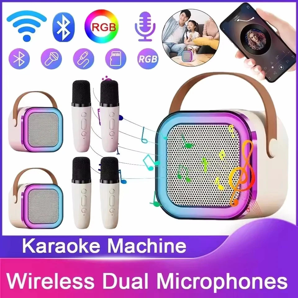 Karaoke Wireless Portable Bluetooth Speaker With Microphone Machine Mini Lamp Caixa De Som Sound Box Music Small Blootooth Mp3 by Baby Paradise