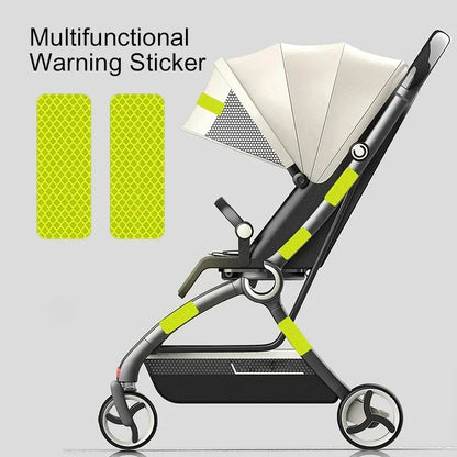 10pcs Waterproof Night Anti-collision Reflective Patch Multifunction Stroller Accessories Baby Stroller Safety Warning Sticker