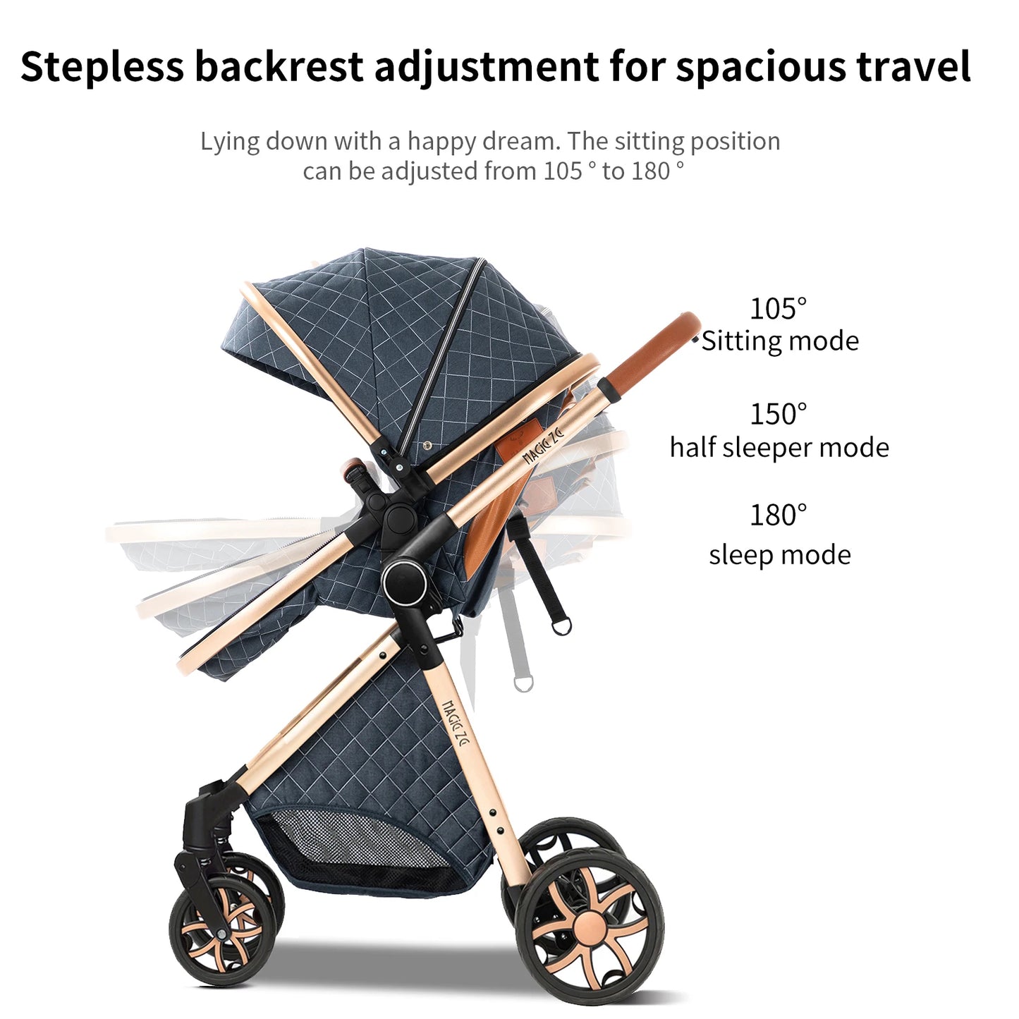 Your All-in-One Travel Solution: 3-in-1 Lightweight Stroller & Pram for All Terrains, Suitable from Birth with Easy Compact Fold
