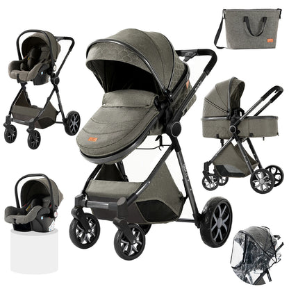 Baby Stroller 3 in 1 Newborn Baby Carriage Lightweight Newbaby Car Travel Pram For Newborn Baby High Landscape Stroller Baby
