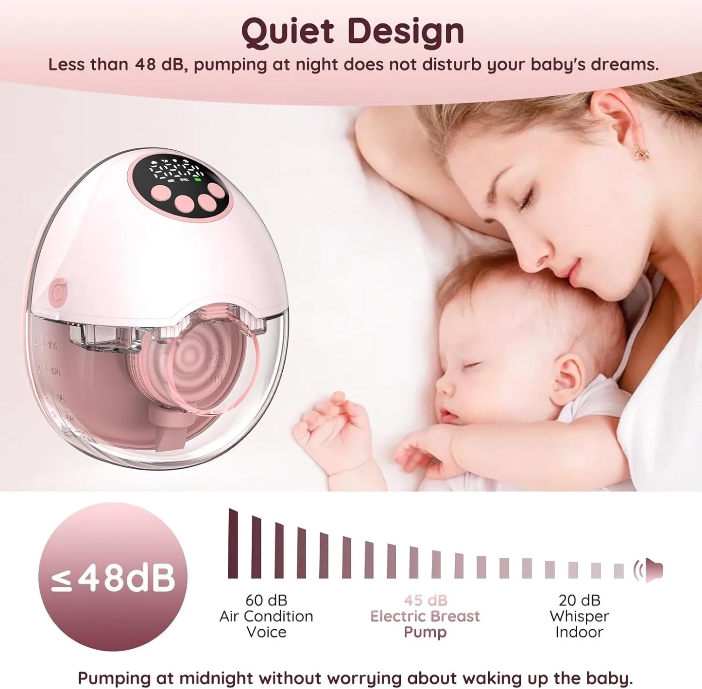 Breast Pump Electric Handsfree BPA Free With Heating & UV Sterilize Lid Optional Wireless Upgrade Wearable Breastfeeding Pump