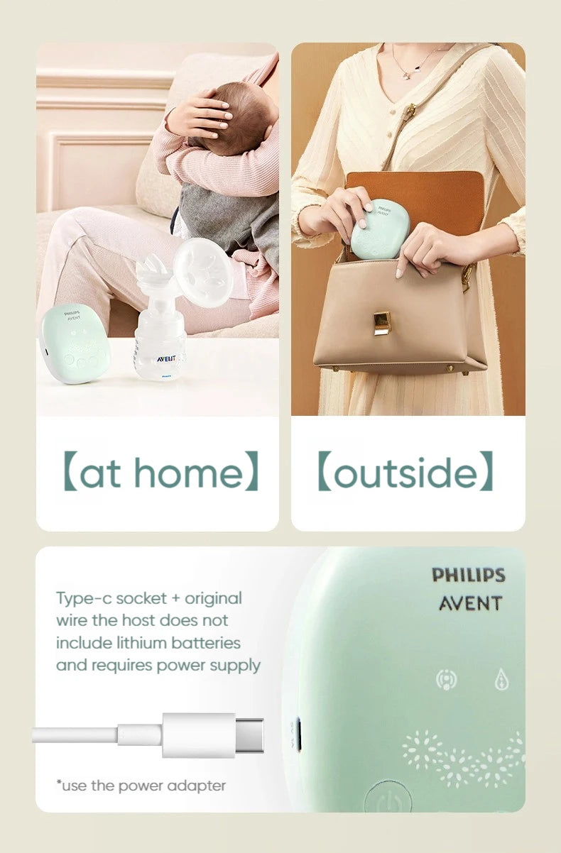 PHILIPS AVENT Portable Single Electric Breast Pump with Smart Massage & Petal Stimulation – Mimics Baby’s Natural Sucking by Baby Paradise
