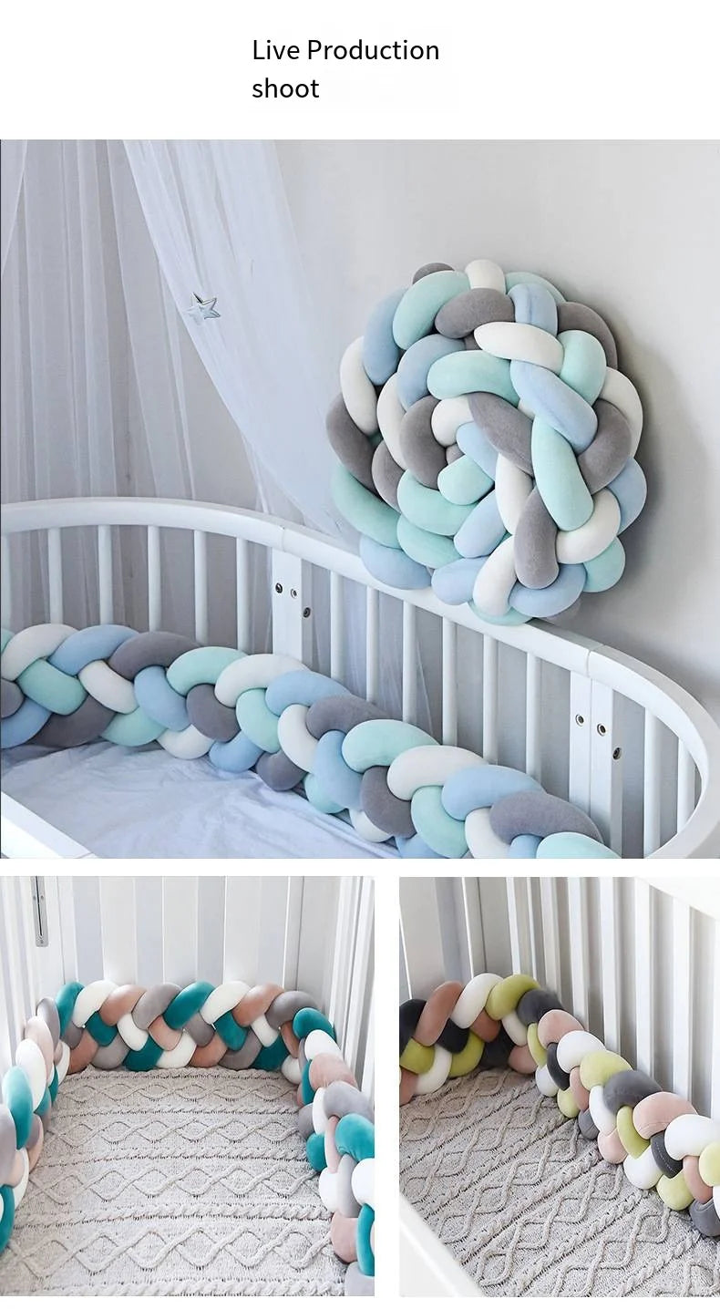 2M 3M Baby Bumper Crib Protector Mobile Baby Bed Cushion Set Bule Colour for Infant Room Decor 2023 Free Shiping Baby Cot Bumper