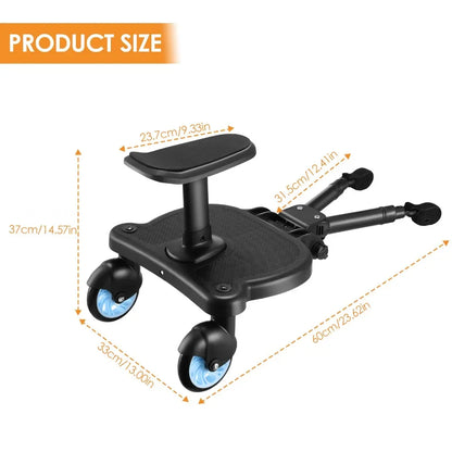 Universal Strollers Step Board Adapter with Seat Second Child Jogger Twins Scooter Baby Pram Hitchhiker Bumper
